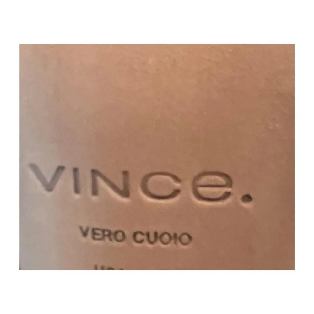 Vince Womens Tan Suede Strappy Open Toe Slip On Block Heel Sandals Sz 8.5 M New